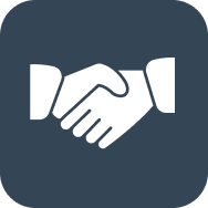 Two people shaking hands in a circle.